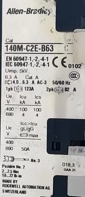 Allen-bradley 190s-and2-cb63c Combination Starter #3
