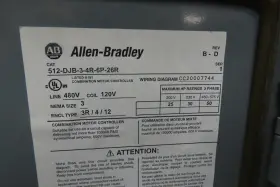 512-djb-3-4r-6p-26r Allen Bradley Combination Motor Starter Size 3 50hp 480v #2