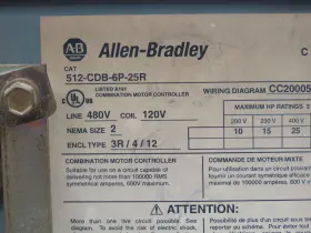 512-cdb-6p-25r Allen Bradley 512cdb6p25r Fusible Combination Motor Starter Nema 2 Size 25hp #2