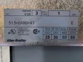 513-dabd-47 Allen-bradley /e Nema Size 3 Combination Motor Controller Read #3