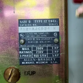712-ajcd24 Allen Bradley Size Combination Starter Series N Type 12 #2