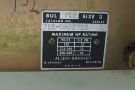 712-dab2722 Allen Bradley Combination Motor Starter Size 3 Nema 50hp 480v Fused #2 712-dab2722 Allen Bradley Combination Motor Starter Size 3 Nema 50hp 480v Fused #2