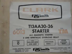 T13aa30-26 Clark Ao Smith Inch New Magnetic Starter #t13aa30-26 Size 220-240v Coil 3 Phase