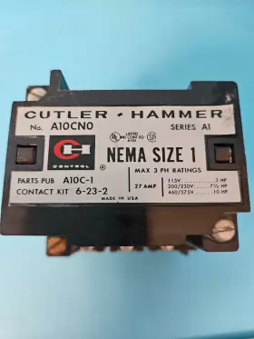 A10c-1 Cutler-hammer A10cn0 Series A1 Motor Starter Nema Size 1 27amp 3hp #2