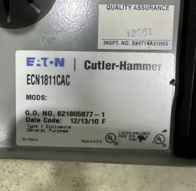 Ecn1811cac Cutler-hammer / Eaton Combination Starter Fused With Transformer #3 Ecn1811cac Cutler-hammer / Eaton Combination Starter Fused With Transformer #3