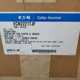 Cutler-hammer Ecn2221tjf Eaton Freedom Nema Combination Motor Starter 50a New