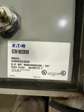 Eaton Ecn1802bkb Combination Motor Controller Size #3