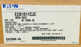 Ecn1811cjc-r63 Eaton Ecn1811cjc-r63/c New Size 1 Fusible Combination Motor Starter 30a Nema