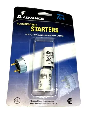 Philips 781087065242 Fs-5 Advance Fluorescent Starters For 4 6 Or 8w Lamps - New