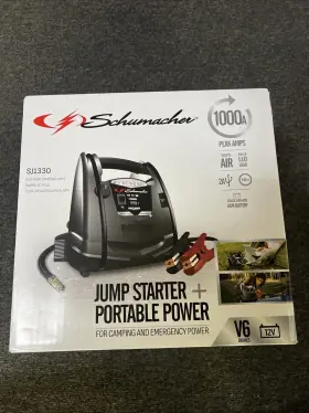 Sj1330 Schumacher Electric 1000 Peak Amp Portable Power And Jump Starter With Air Compressor