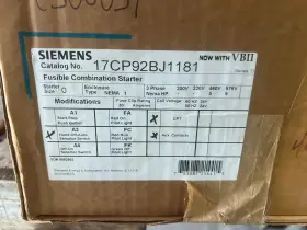 Siemens 17cp92bj1181 Size Fused 24v Coil Nema 1 Combination Motor Starter