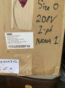 17cud92bf10 Siemens Size Nema 1 3hp 208v Starter Enclosure