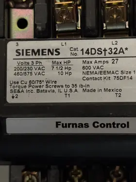 17dsf92bf Siemens Size 1 Combination Non-fusible Starter Nema #3