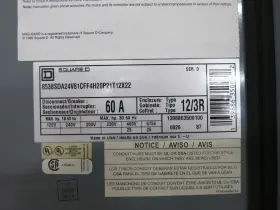 8538sda24v81cff4h20p21t12x22 Square D 721749721338 60a Fusible Size 2 Starter Combination Box 60 Amp Combo 8536sd01h20s 3r #2