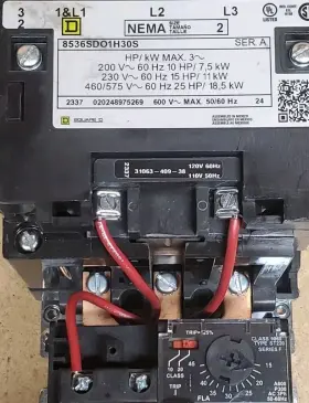 8536sdo1h30s Square D Motor Logic Starter Size 2 110/120vac Coil #2