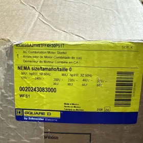 8538sba21v81ff4h30p51t Square D Nema Size Combination Starter 3p 30a 3r Outdoor 120 Coil