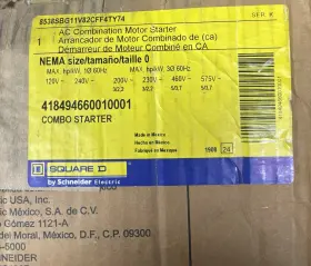8538sbg11v82cff4ty74 Square D Combination Starter 24v Voltage Coil Size 0
