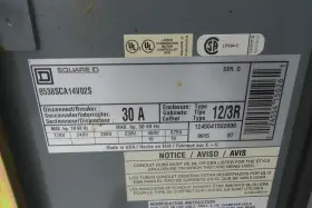 8538sca14v02s Square D Combination Motor Starter Size 1 Nema 10hp 30a 600v Fused #2