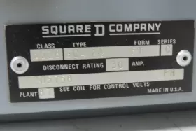 193-eedb Square D 8538sca24ft Fusible Combination Starter Heater Size 30a 3ph #2 193-eedb Square D 8538sca24ft Fusible Combination Starter Heater Size 30a 3ph #2