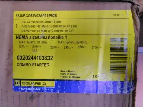 8538scg63v02ap91p92s Square D Size 1 Combo Starter 30a 240/600v 1/3ph Coil 110/1 #3