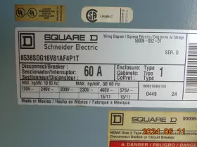8538sdg16v81af4p1t Square D 1 Combination Motor Starter 8536sdo1s A B #3