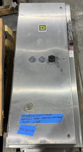 8538sew33v81cff4tx20 Square D Size 3 Combination Motor Starter 120 Coil Phase Nema 1 Stainless Fusible