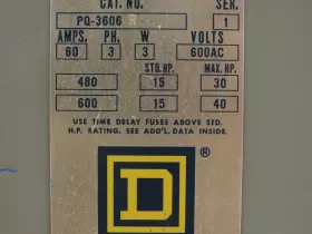 Pq3606r Square D Ser 1 Busway Switch Fusebox 30hp 60a 3 Pole #2