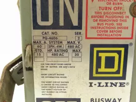Pq4606 Square D Ser 2 Busway Switch Fusebox 30hp 60a 3 Pole 4 Wire #2 Pq4606 Square D Ser 2 Busway Switch Fusebox 30hp 60a 3 Pole 4 Wire #2