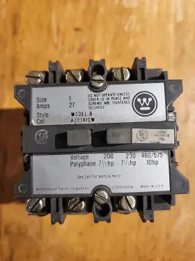 A201k1cw Westinghouse Nice Model B Nema Size 1 Starter 27a Contactor Inspected