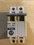 Allen Bradley Breaker 15A 5HP H150 1492-CB2. Fixed Price $25.00.