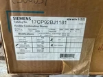 Siemens Size Fused 24V Coil Nema Combination Motor Starter 17CP92BJ1181. Fixed Price $199.00.