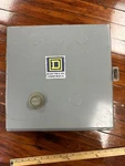 New Square Enclosed Size Reversing Motor Starter 600 Vac 240 Coil 8736SBG4. Fixed Price $289.00.